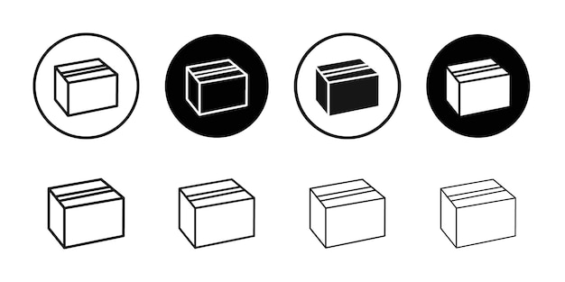 Ícono de la caja Ilustración plana de línea delgada