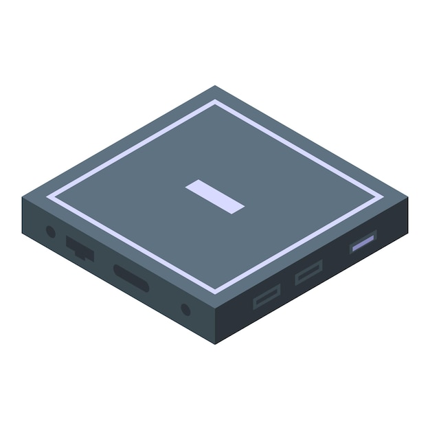 Icono de caja inteligente vector isométrico Internet vídeo Película digital