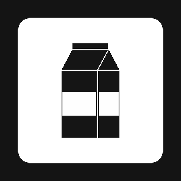 Icono de caja de leche en estilo simple aislado sobre fondo blanco Símbolo de bebida