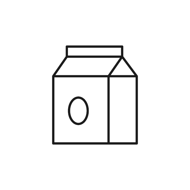 Icono de caja de leche de papel Símbolo de bebida icono vectorial simple moderno para diseño de sitios web aplicación móvil ui