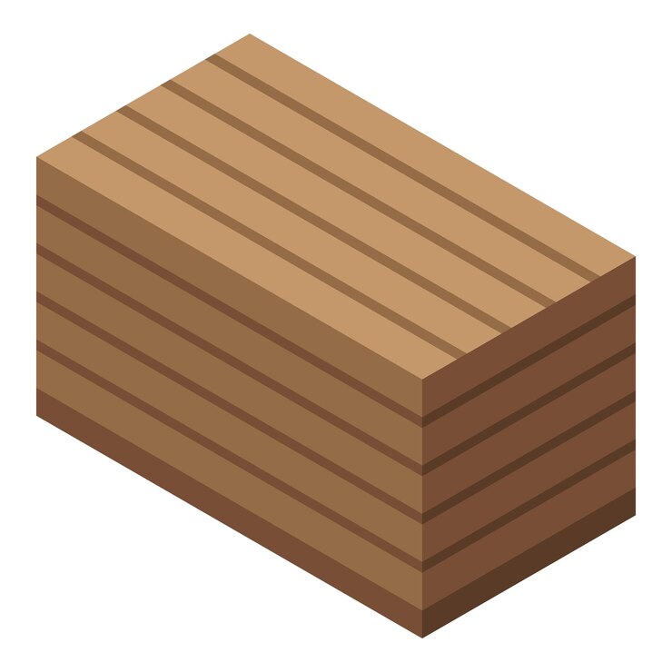 Vector icono de caja de madera isométrica del icono de vector de caja de madera para diseño web aislado sobre fondo blanco