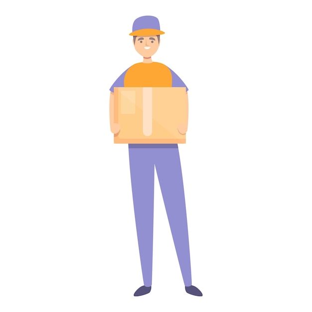 Icono de caja de mensajería vector de dibujos animados Servicio de entrega Transporte de paquetes