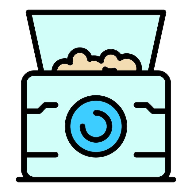 Icono de caja de palomitas de maíz Icono de vector de caja de palomitas de maíz para diseño web aislado en color plano de fondo blanco