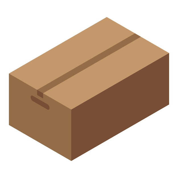 Vector icono de caja de paquete de mensajería isométrica del icono de vector de caja de paquete de mensajería para diseño web aislado sobre fondo blanco