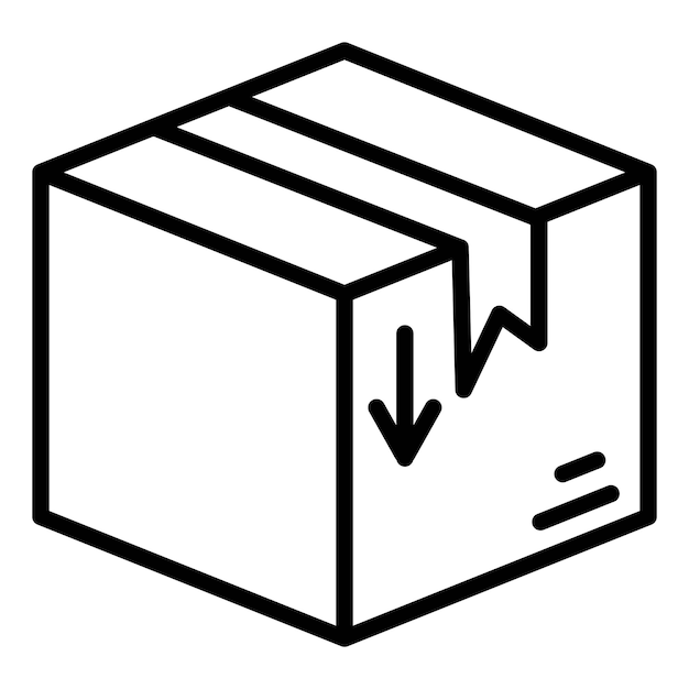 icono de caja de paquete sobre fondo transparente