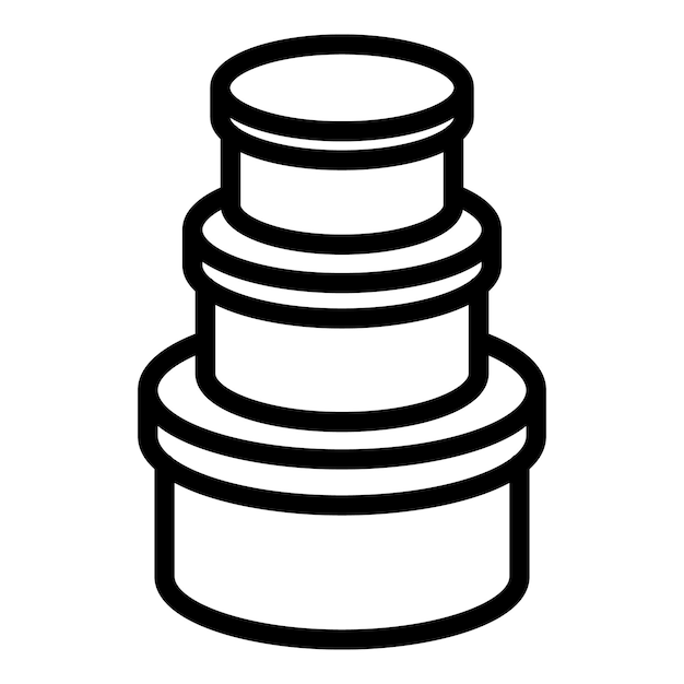 Icono de caja redonda Icono de vector de caja redonda de esquema para diseño web aislado sobre fondo blanco