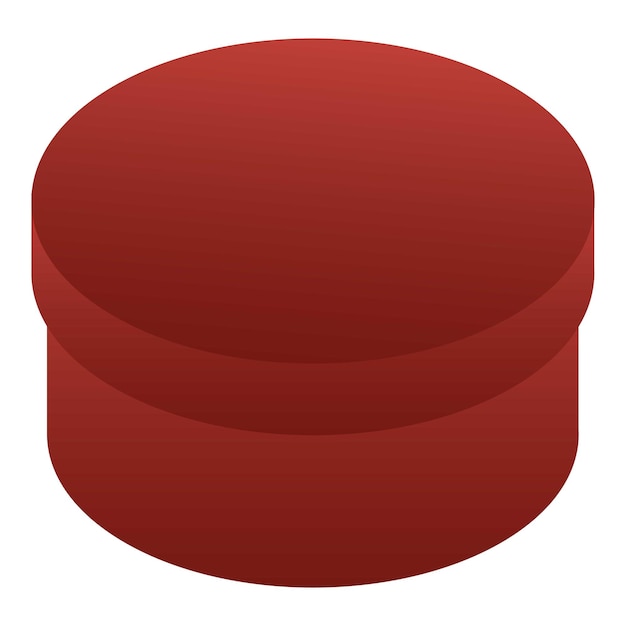 Icono de caja redonda roja Isométrica del icono de vector de caja redonda roja para diseño web aislado sobre fondo blanco