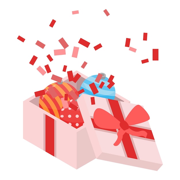 Icono de caja de regalo abierta isométrica del icono de vector de caja de regalo abierta para diseño web aislado sobre fondo blanco