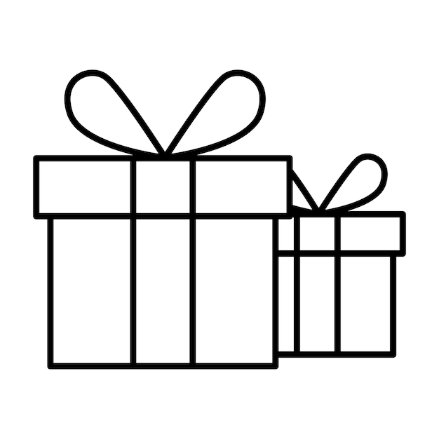 Icono de caja de regalo. Caja de regalo con icono de línea de cinta, signo de vector de contorno, pictograma de estilo lineal.