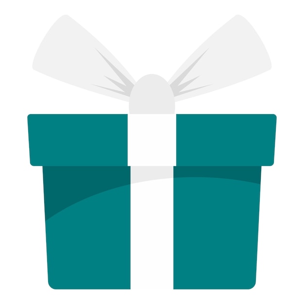 Icono de caja de regalo de menta verde Ilustración plana de icono de vector de caja de regalo de menta verde para diseño web