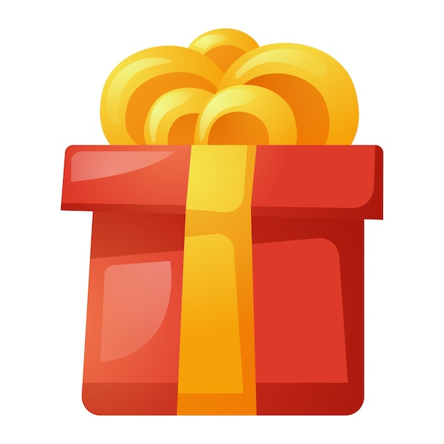 Icono de caja de regalo roja Caricatura de icono de vector de caja de regalo roja para diseño web aislado sobre fondo blanco