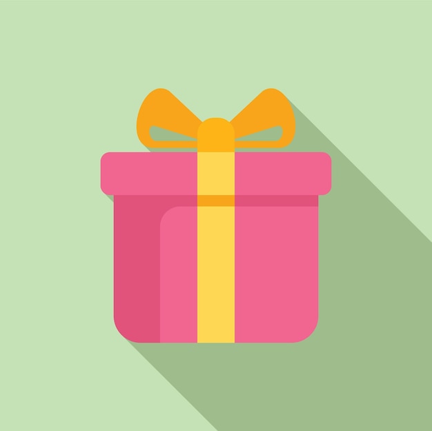 El icono de la caja de regalos es un vector plano Promoción de paquetes