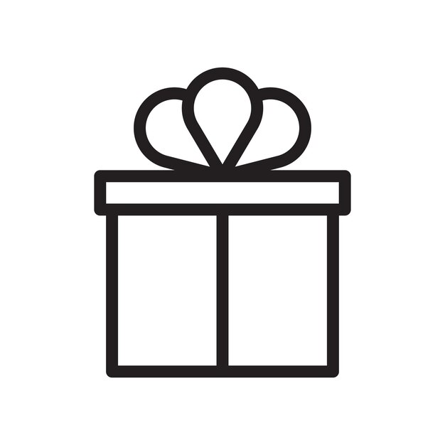 Icono de la caja de regalos de presente Colección de arte de línea delgada