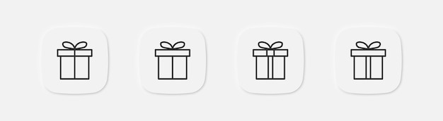 Icono de caja de regalos Símbolo de presente Sorpresa para señales de cumpleaños Signo aislado vectorial