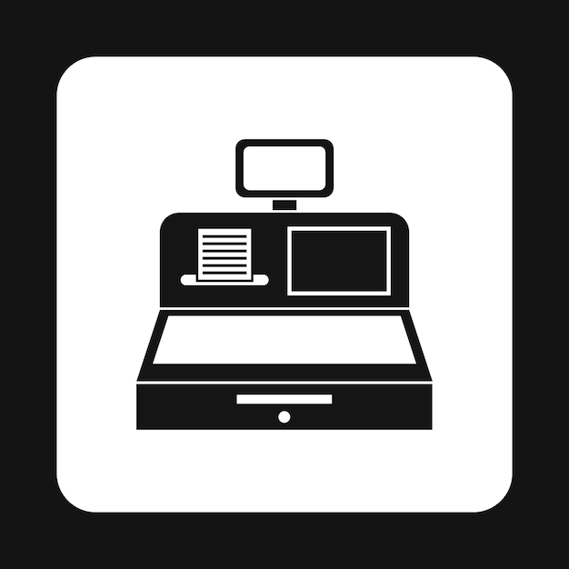 Vector icono de caja registradora de venta en estilo simple en una ilustración de vector de fondo blanco