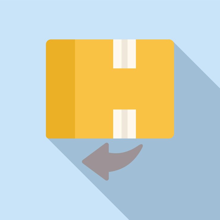 Vector icono de caja de retorno vector plano dinero de carga intercambio de paquetes