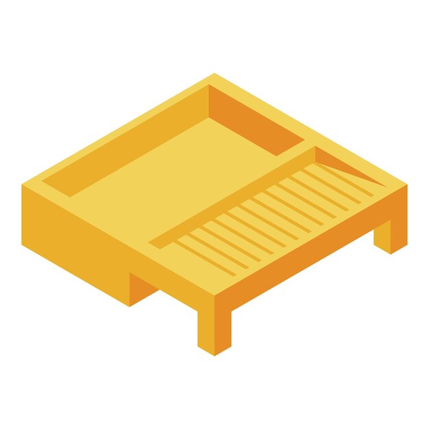 Icono de caja de rodillo de pintura Isométrica del icono de vector de caja de rodillo de pintura para diseño web aislado sobre fondo blanco