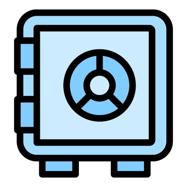 Icono de caja de seguridad de dinero Contorno Icono de vector de caja de seguridad de dinero para diseño web aislado en color de fondo blanco plano