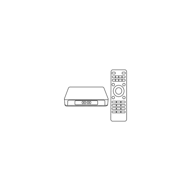 El icono de la caja superior se establece en un icono de estilo de línea aislado en un fondo blanco icono de caja de Smart TV