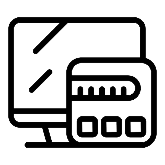 Icono de caja de tv inteligente vector de contorno Video casero Cámara remota