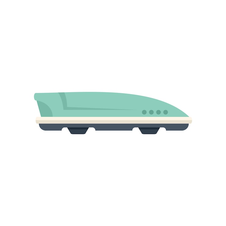 Vector icono de caja de vacaciones de coche vector plano equipaje de techo carga de viaje aislada