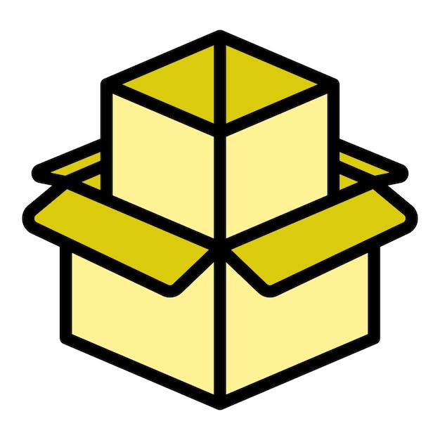 El icono de las cajas de almacenamiento ecológicas El contorno de las caja de almacenamiento ecológica El icono vectorial El color es plano y aislado