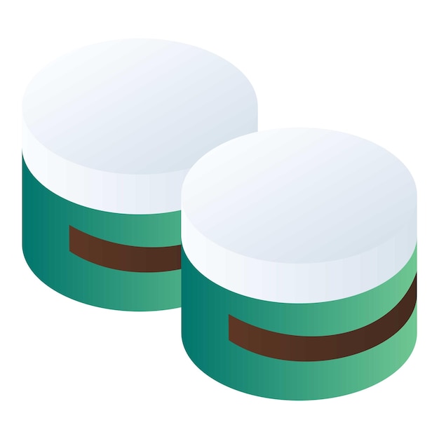 Icono de cajas de crema isométrica de icono de vector de cajas de crema para diseño web aislado sobre fondo blanco