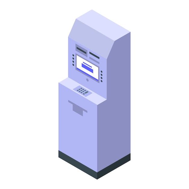 Icono de cajero automático de calle Isométrico del icono de vector de cajero automático de calle para diseño web aislado sobre fondo blanco