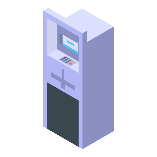 Icono de cajero automático estándar Isométrico del icono de vector de cajero automático estándar para diseño web aislado sobre fondo blanco