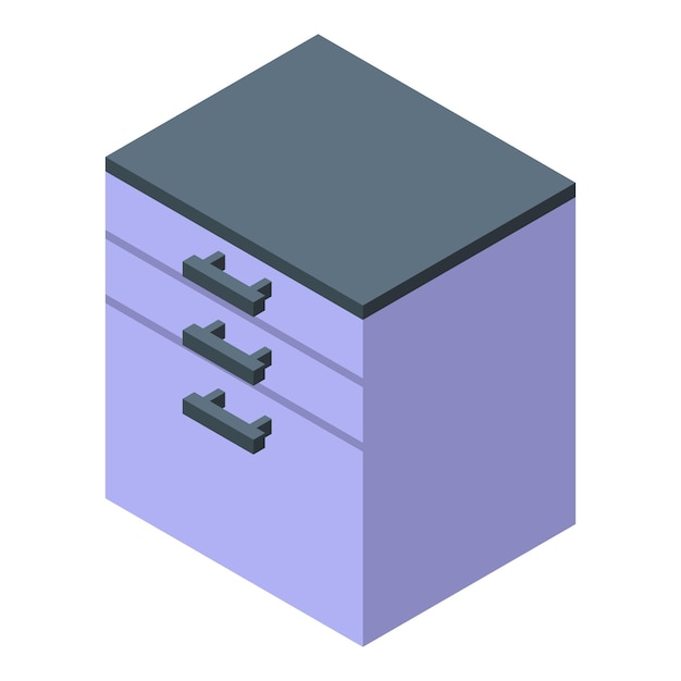 Icono de cajón de cocina vector isométrico Mesa de inicio Habitación de madera