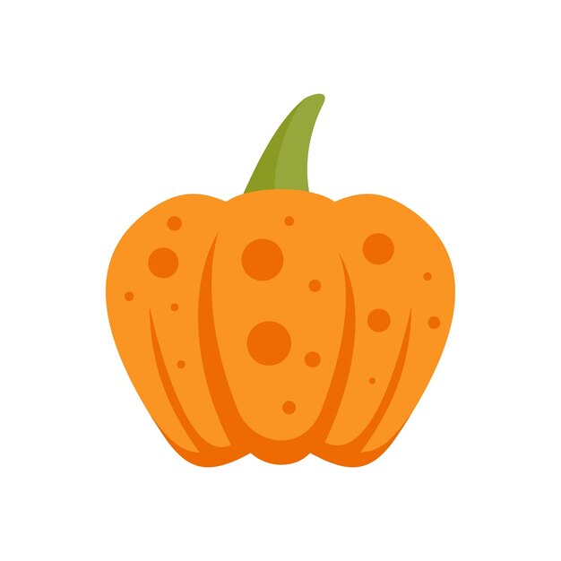 Icono de calabaza de acción de gracias Ilustración plana del icono de vector de calabaza de acción de gracias aislado sobre fondo blanco