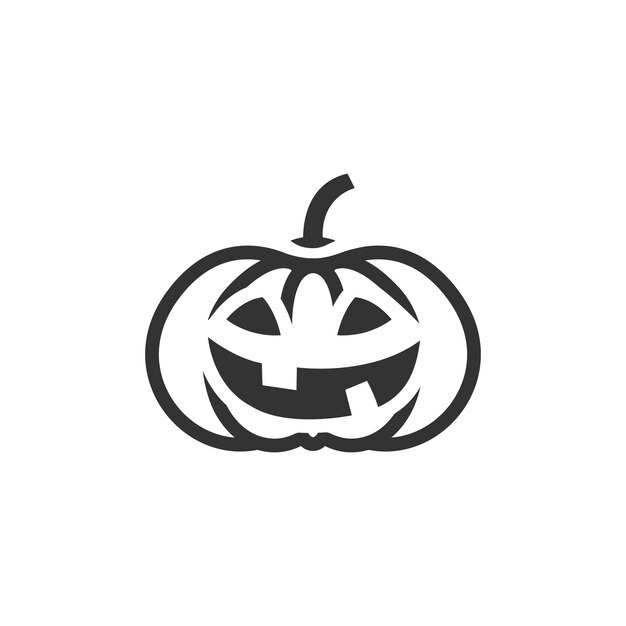 Icono de calabaza en blanco y negro