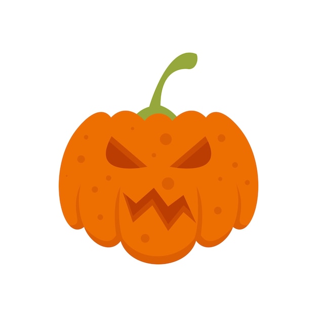 Icono de calabaza de cara Ilustración plana del icono de vector de calabaza de cara aislado sobre fondo blanco