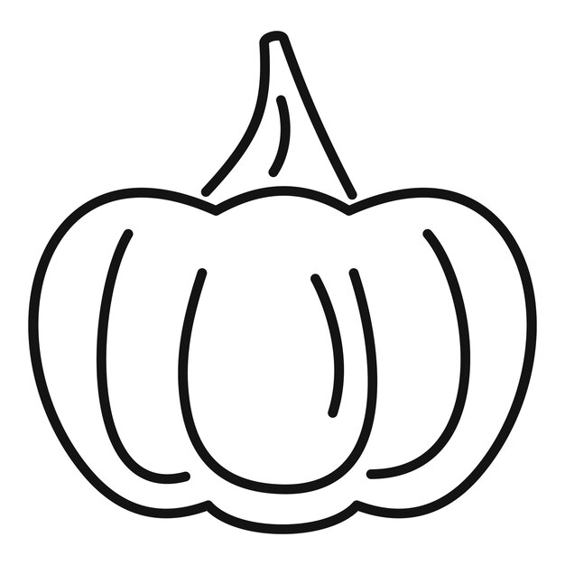 Icono de calabaza de comida Icono de vector de calabaza de comida de esquema para diseño web aislado sobre fondo blanco