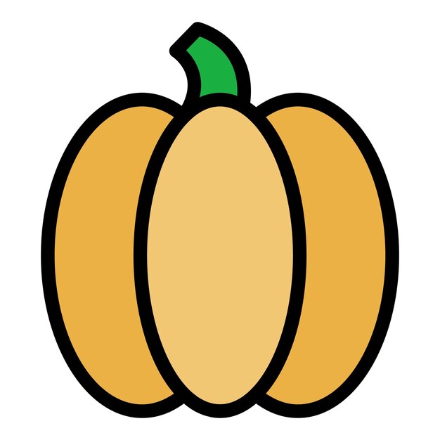 Vector icono de calabaza contorno del icono vectorial de calabazu color plano aislado