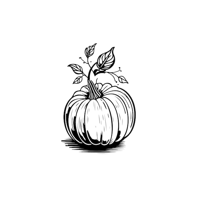 Icono de calabaza dibujar a mano color negro fruta de acción de gracias logo elemento vectorial y símbolo perfecto