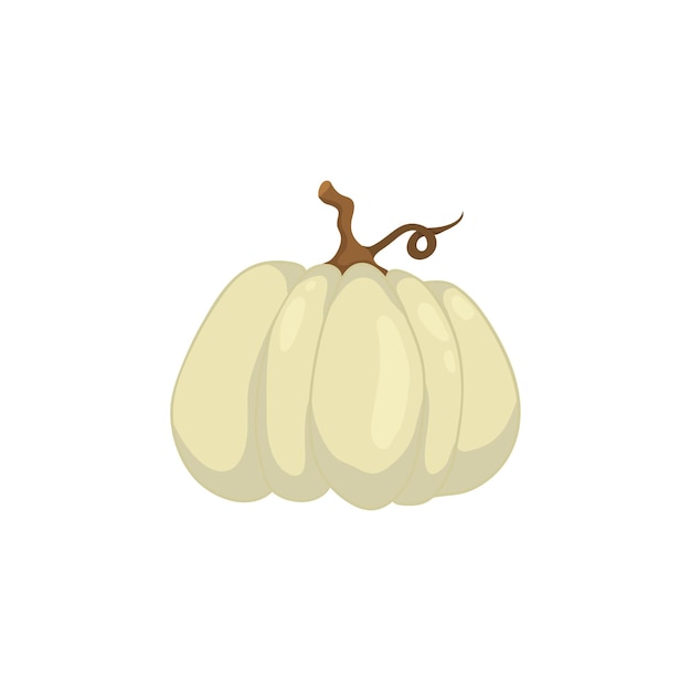 Icono de calabaza una fruta en dibujos animados Ilustración vectorial de calabaza para Halloween o insignias de cosecha para embalaje de etiquetas