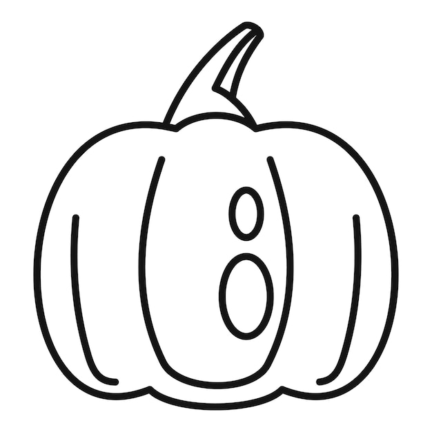 Icono de calabaza de granja Icono de vector de calabaza de granja de esquema para diseño web aislado sobre fondo blanco