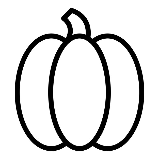 Icono de calabaza Icono de vector de calabaza de esquema para diseño web aislado sobre fondo blanco