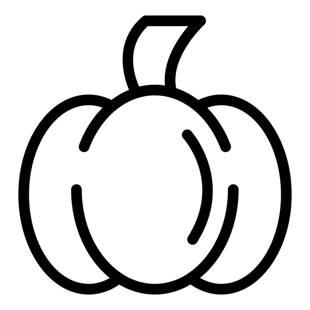 Icono de calabaza Icono de vector de calabaza de esquema para diseño web aislado sobre fondo blanco
