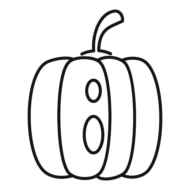 Icono de calabaza de miedo Contorno icono de vector de calabaza de miedo para diseño web aislado sobre fondo blanco
