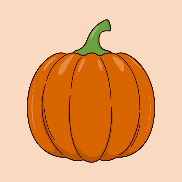 Icono de calabaza plana Ilustración del conjunto de iconos de Acción de Gracias