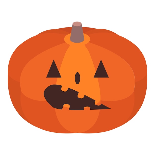 Icono de calabaza de sonrisa Isométrica de icono de vector de calabaza de sonrisa para diseño web aislado sobre fondo blanco