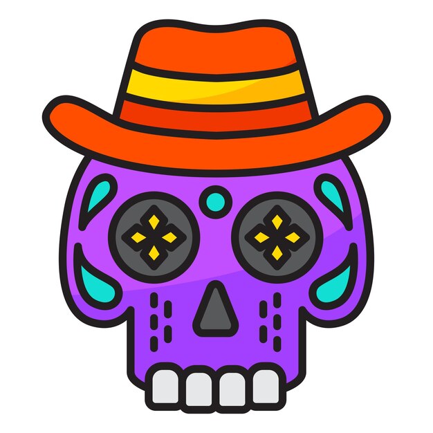 Icono de calavera con concepto de día de la muerte Diseño vectorial