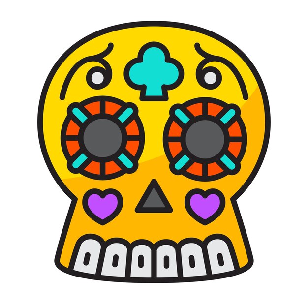 Icono de calavera con concepto de día de la muerte Diseño vectorial