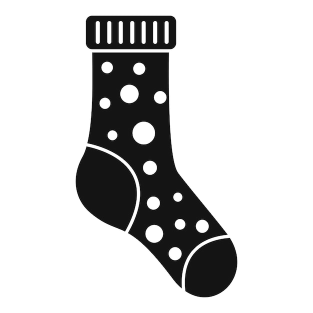 Icono de calcetería simple vector Calcetín de invierno Artículo de lana
