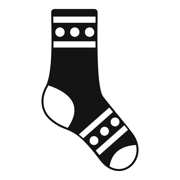 Icono de calcetín deportivo vector simple Colección de invierno Calcetín para niños