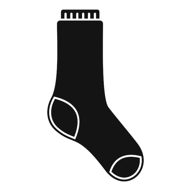 Icono de calcetín de lana simple vector Artículo de invierno Calcetín de moda