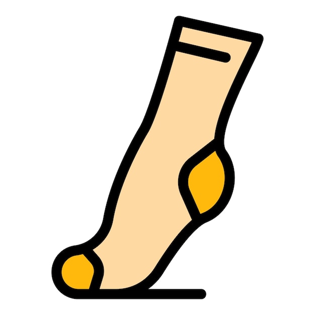 Icono de calcetín largo Contorno de calcetón largo Icono vectorial de color plano aislado