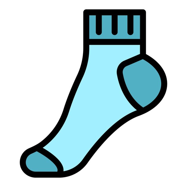 Icono de calcetín de los pies Contorno de los pies Icono vectorial del calcetín color plano aislado